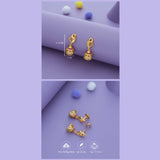 Nila Mayuri Gold Polish 925 Silver Jhumka