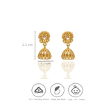 925 Silver Gold Polish Twin Peacock Design Jhumkas