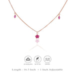 Ruby Clover Charm 925 Silver Chain Necklace
