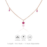Ruby Clover Charm 925 Silver Chain Necklace