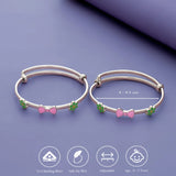 Flower Bow 925 Silver Kids Bangles (0-5 Yrs)