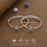 Candy Bloom Cuffs Silver Kids Bangles (0-5 Years) | 925 Hallmark | Daily Wear Gift for Kids
