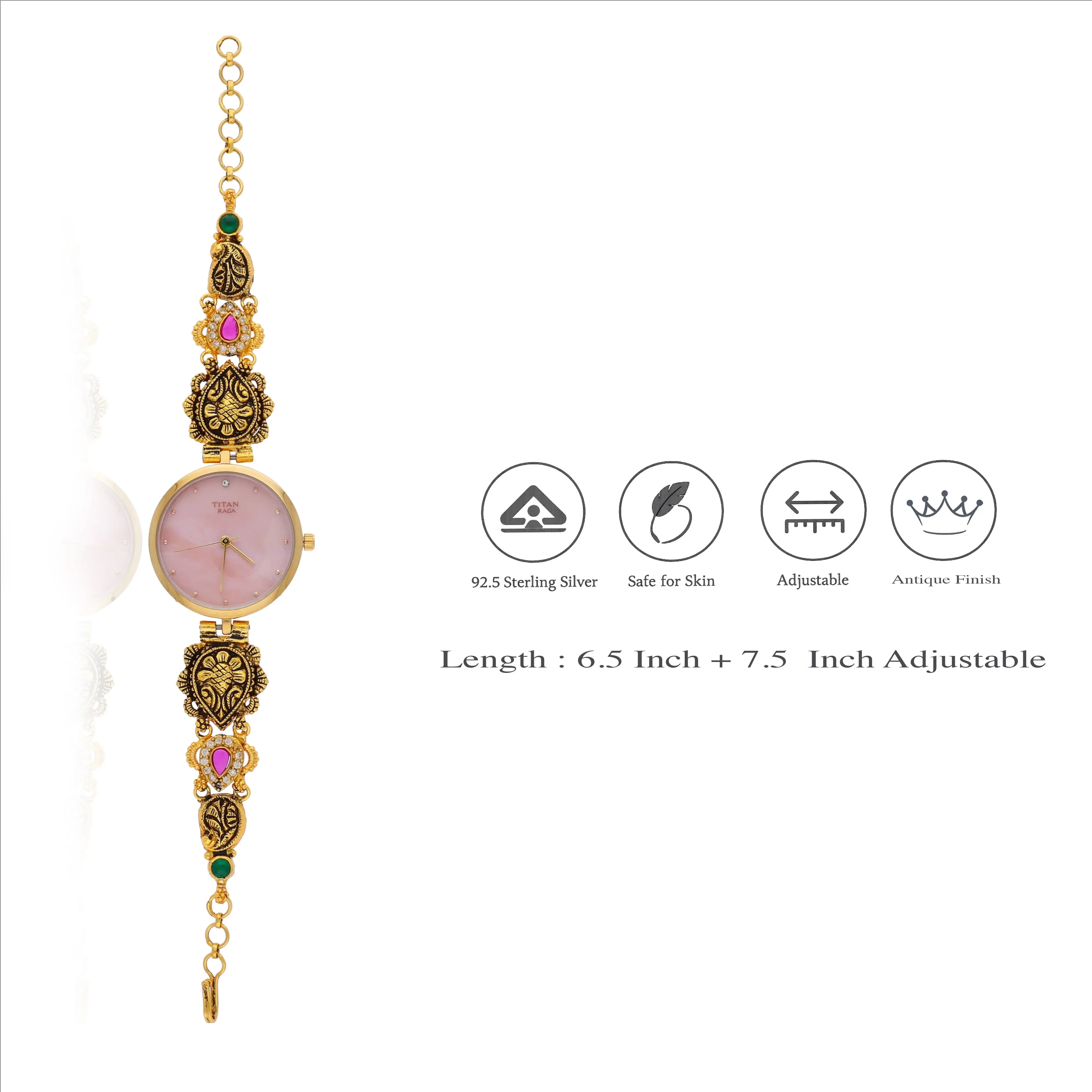 Pure 925 Silver Bracelet Traditional Watch