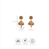 925 Silver Temple Bloom Jhumka Earrings