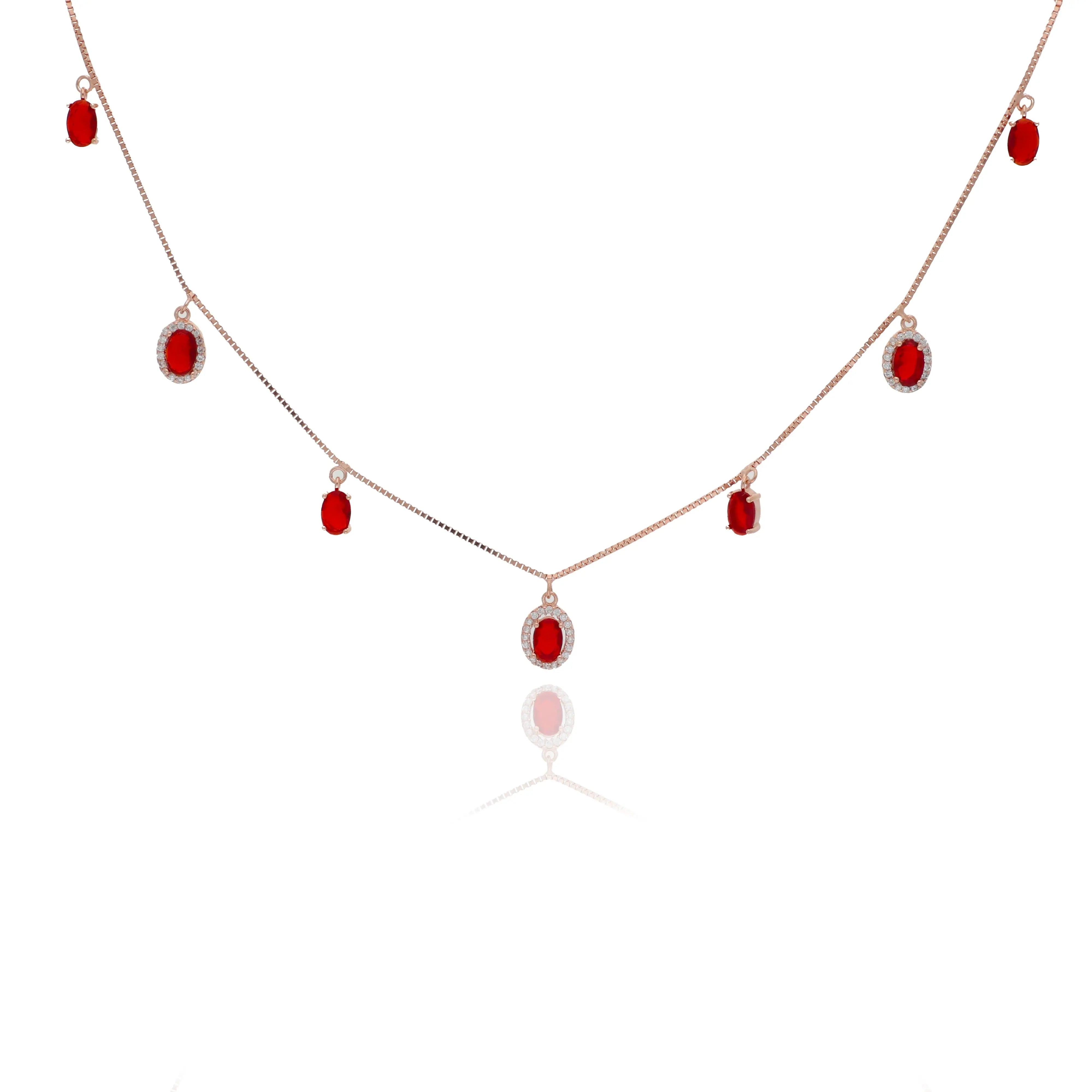 Red Ruby 925 Silver Charm Necklace