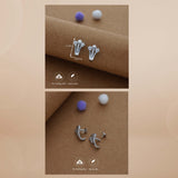 Cute Cube Shine 925 Silver J Type Earring
