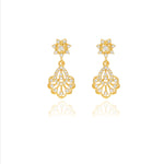 925 Silver Glinting Blossom Drop Earrings