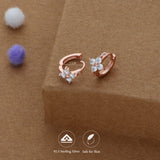 Bloom Beauty Rose Gold Polish 925 Silver Hoop Earring