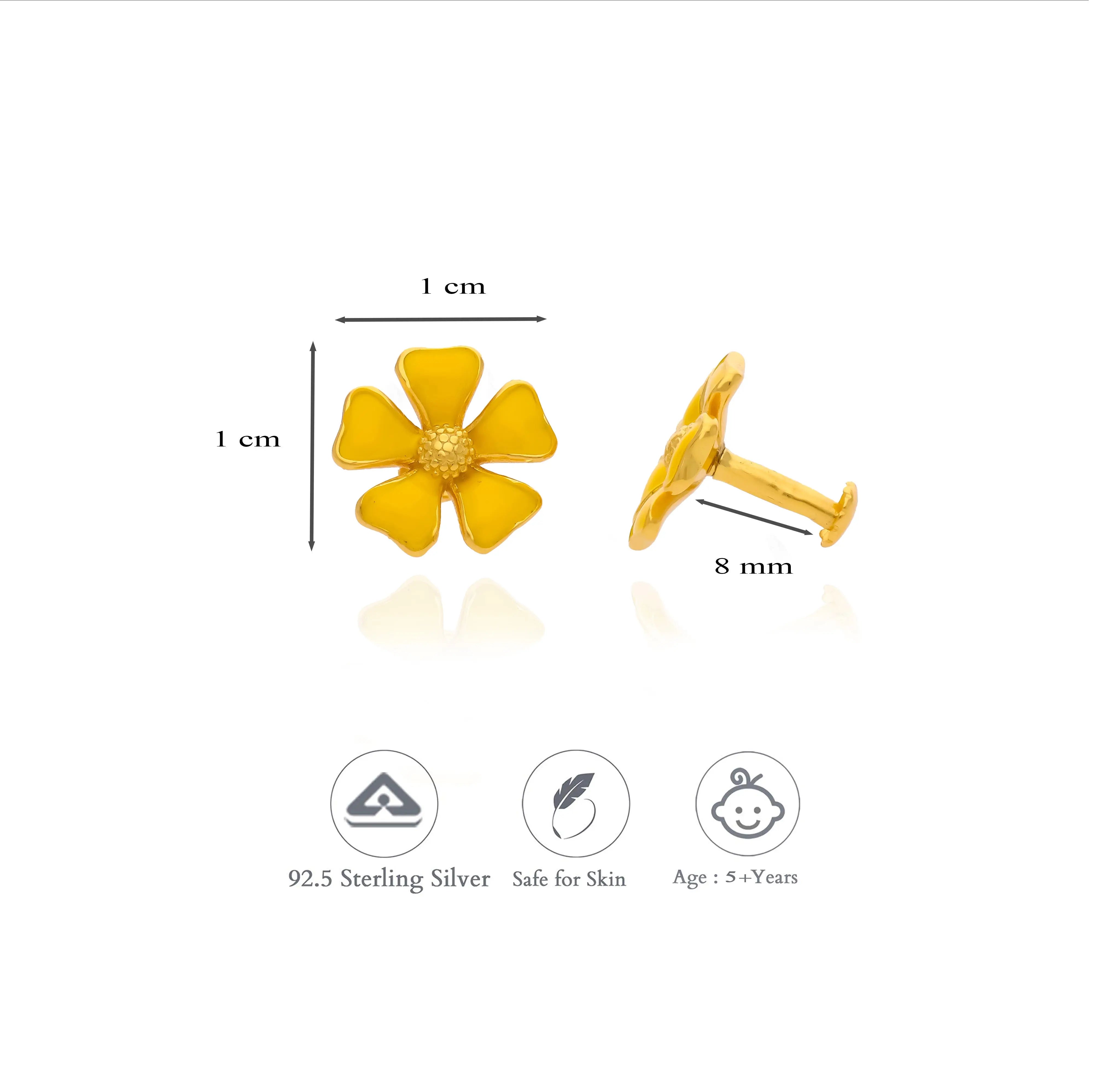 Yellow Silver kids Stud