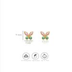 925 Silver Two-Tone Butterfly Stud Earrings