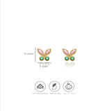 925 Silver Two-Tone Butterfly Stud Earrings