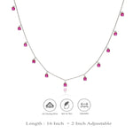 Red Stone 925 Silver Party Wear Charm Necklace