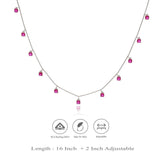 Red Stone 925 Silver Party Wear Charm Necklace
