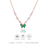 Rose Gold Green Butterfly Charm Necklace