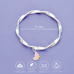 Pink Bloom 925 Silver Kid Bangle