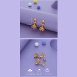 Curvy Charm Gold Polish 925 Silver Traditional Kid Earring