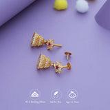 Soft Blush Floral 925 Gold Polish Silver Kid Drop Earring(6+ Yrs)