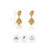Silver Jhumka Traditional Peacock Design Ball Hanging Earrings