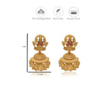 Swarna Gaja-Utsav Gold Polish 925 Silver Traditional Jhumka