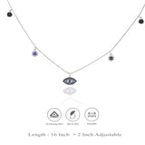 925 Silver Black Evil Eye Charm Necklace for Women