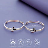 925 Silver Classic Mickey Mouse Adjustable Kids Bangles (0-5 Yrs)