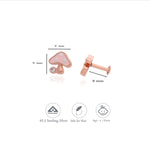 Dreamy Pink Mushroom 925 Silver Kids Studs