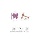 Violet Butterfly 925 Sterling Silver Kids Stud (3+ Yrs)
