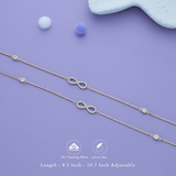 Infinity Crystal Charm 925 Silver Women Anklet