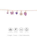 925 Silver Cute Butterfly & Strawberry Charm Bracelet for Kids