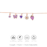 925 Silver Cute Butterfly & Strawberry Charm Bracelet for Kids