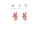 Blush Bunny 925 Silver Kid Hoop Earring (3+ Yrs)