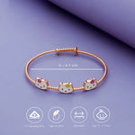 Cute Kitty Trio 925 Silver Kids Bangles (0-5 Yrs)