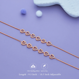 Heart Charm 925 Silver Anklet