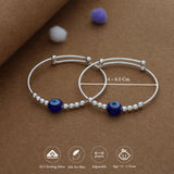 Ocean Eye Silver Kids Bangles (0-5 Years) | 925 Hallmark | Daily Wear Gift for Kids