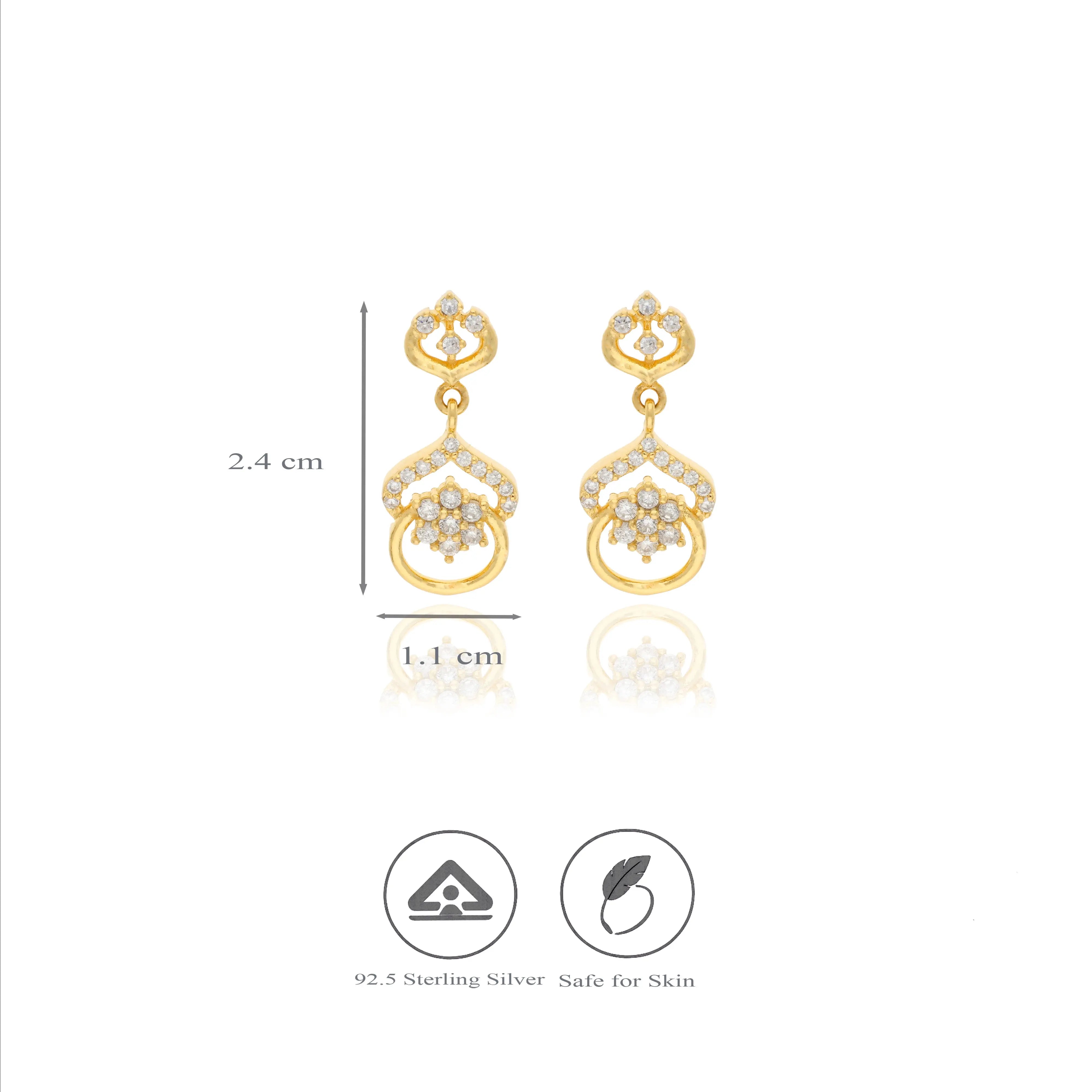 925 Silver Bloomelle Drop Earrings