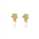 925 Silver Glimmering Flora Stud Earrings for Kids