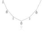 925 Silver Pear Crystal Charm Necklace for Women