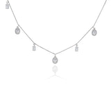 925 Silver Pear Crystal Charm Necklace for Women