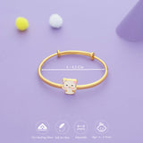 Little Kitty Gold Polish 925 Kid Silver Bangles (0-5 Yrs)