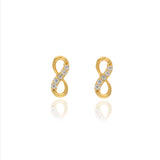 925 Silver Sparkling CZ Infinity Studs