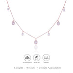925 Silver Pear Crystal Charm Necklace for Women