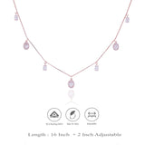 925 Silver Pear Crystal Charm Necklace for Women