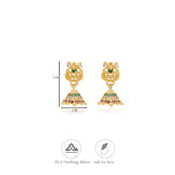 Avni Elegant Multi-Floral Gold Polish 925 Silver Traditional Jhumka for Kids and Women