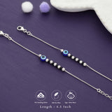 Guardian black Beads 925 Silver Kids Anklet(Newborn)