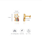 Rainbow Star Kids Silver Earrings (3+ Yrs)