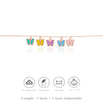 925 Silver Colorful Butterfly Charm Kids Bracelet