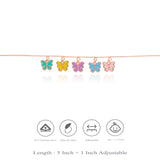 925 Silver Colorful Butterfly Charm Kids Bracelet