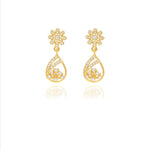 Starlight Daisy 925 Silver Gold Polish Drop Earrings