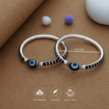 Black Bead Protection 925 Silver Kid Bangles(0-1 Yrs)