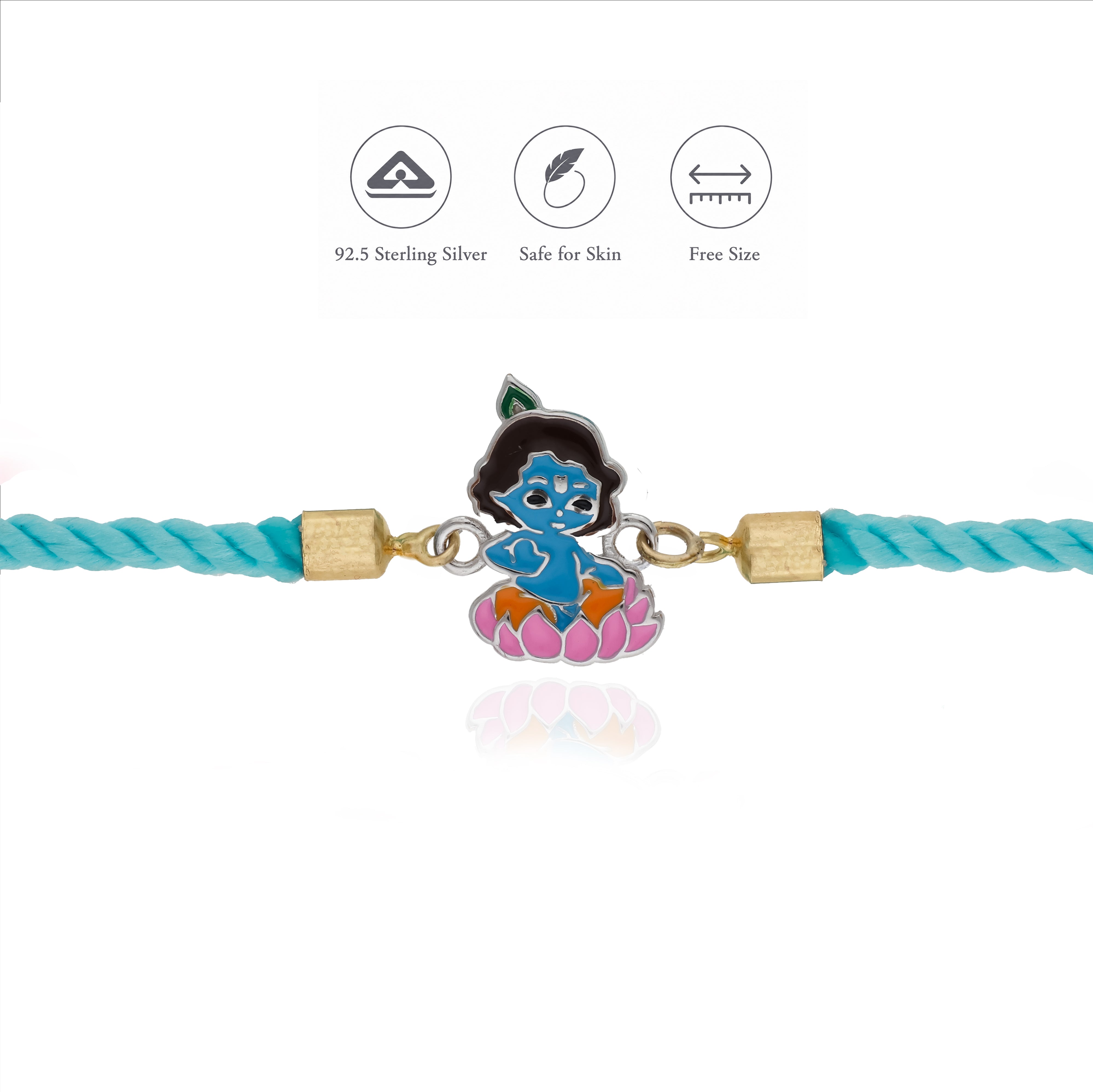 Little Krishna 925 Sterling Silver Kids Rakhi
